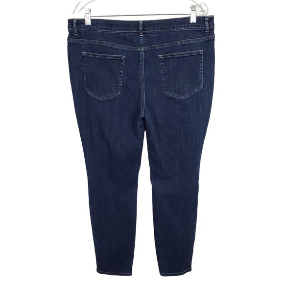 LOGO Lori Goldstein Size 16 Jeans 5 Pocket Skinny Stretch Denim Ankle Zipppers - Picture 2 of 9